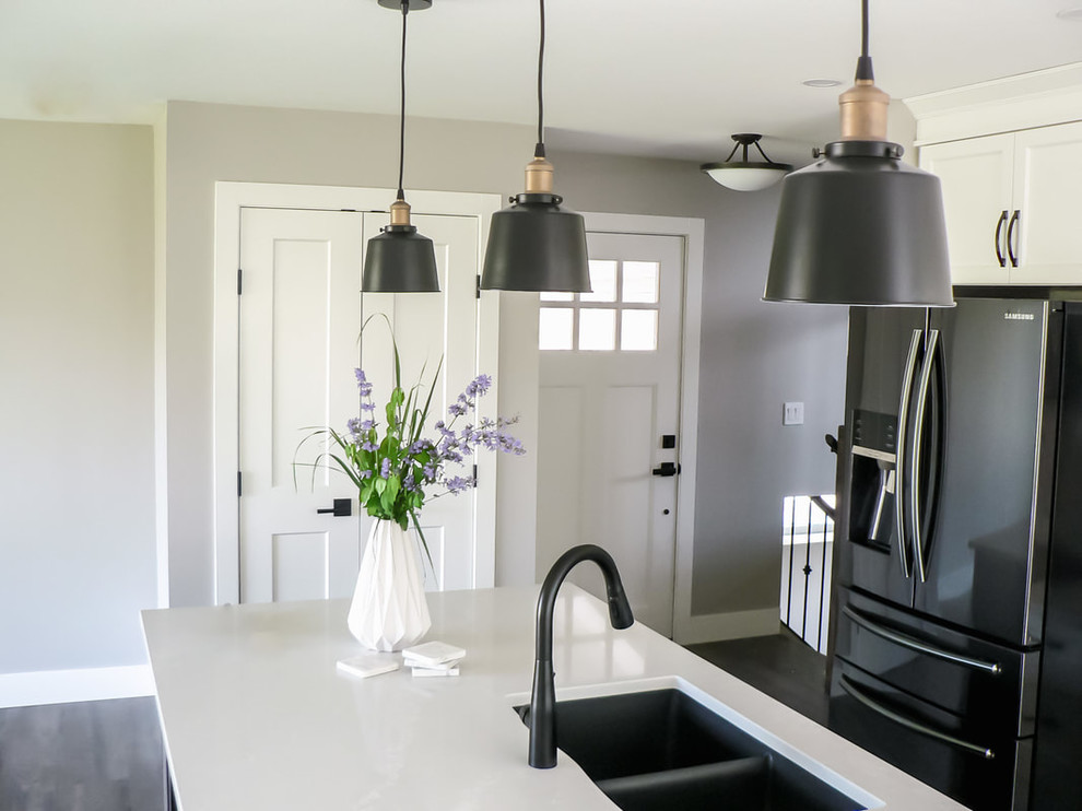 Example of a transitional kitchen design in Vancouver