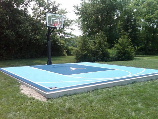 Outdoor Half Court Basketball - Traditional - Landscape ...