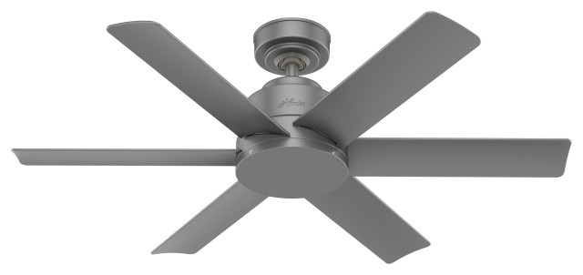 Hunter 44" Kennicott Outdoor Matte Silver Ceiling Fan With Wall Control
