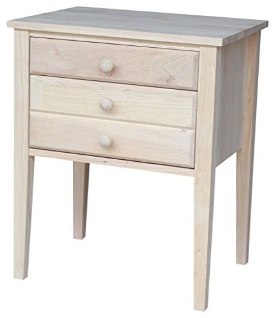 International Concepts Ot 66 Accent Table With Drawers Unfinished Accent Table With Drawers Unfinished
