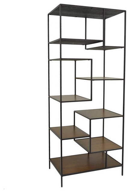 Metal Wood Shelving Unit Industrial Display And Wall Shelves By Virventures Houzz 2088