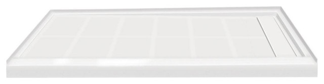 Transolid TRS_FL6030R Linear 60" x 30" Rectangular Shower Base - White