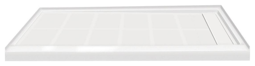 Transolid TRS_FL6030R Linear 60" x 30" Rectangular Shower Base - White