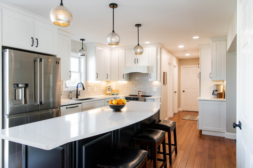 Classic Black & White Kitchen Transitional Kitchen New York by