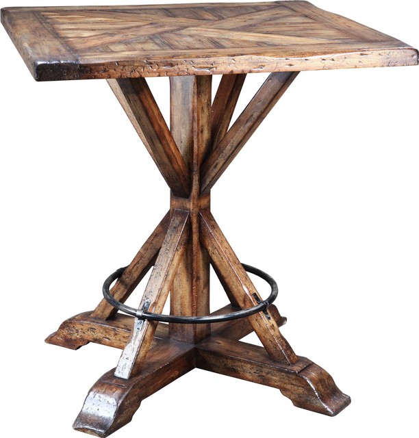 Alden Parkes Heavily Distressed Bar Table Rustic Indoor Pub And Alden Parkes Heavily Distressed Bar Table Rustic Indoor Pub And Bistro Tables By Euroluxhome
