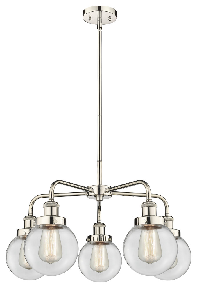Innovations Beacon 5 24" Chandelier Polished Nickel