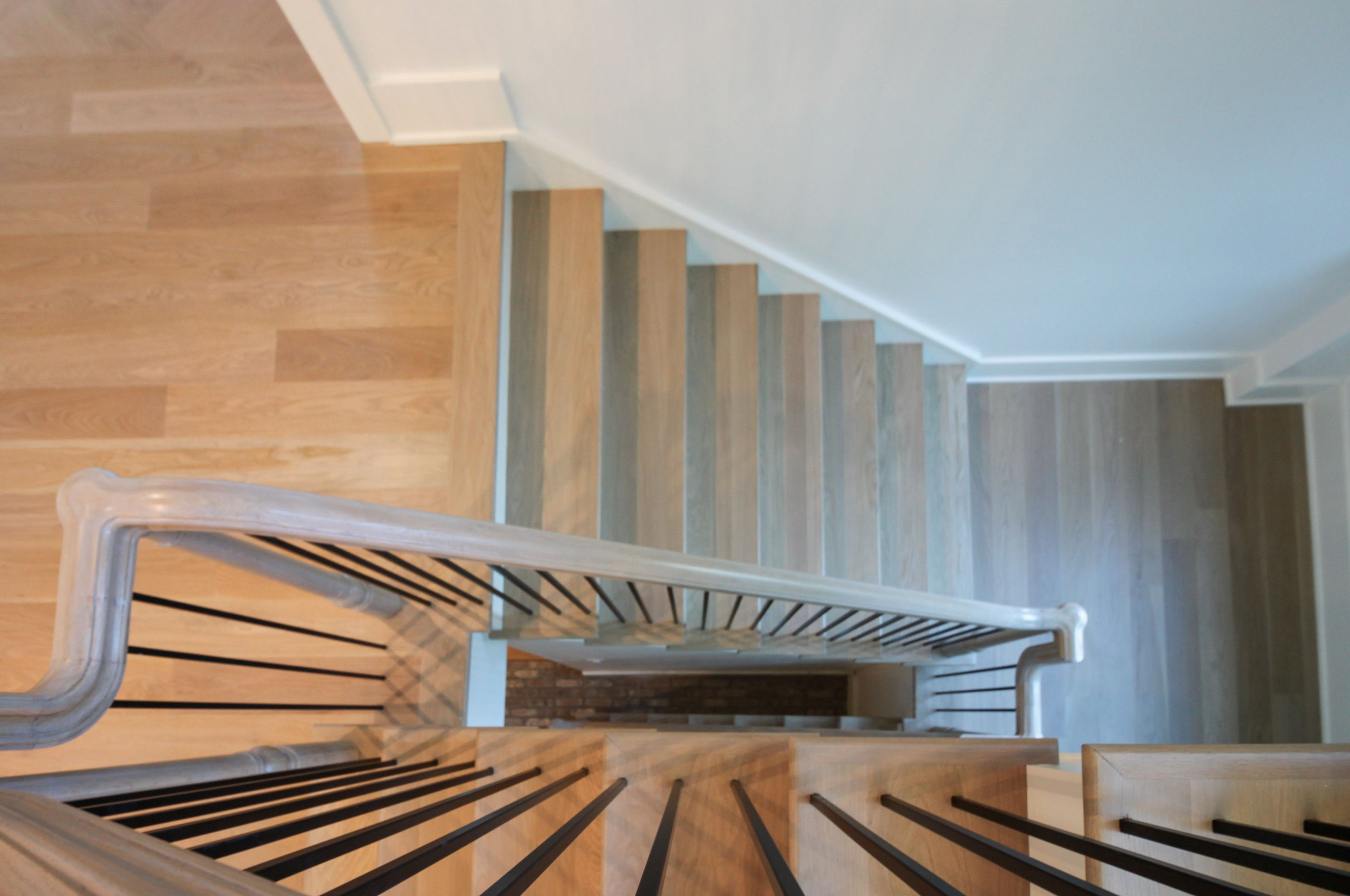 93_Captivating Light Wood Railing System with Black Spindles, Arlington VA 22207