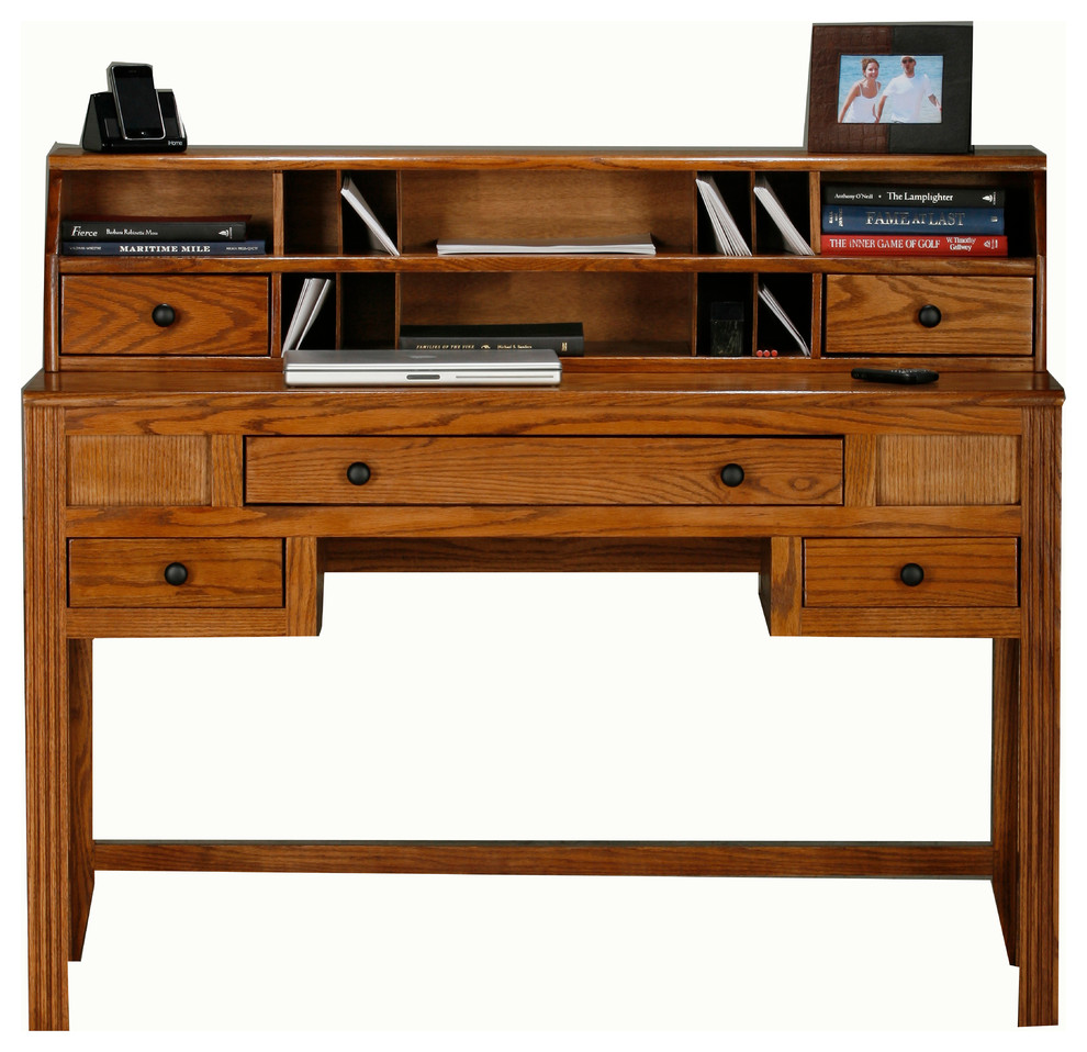 Eagle Furniture, Oak Ridge Writing Desk Hutch Transitional Desks