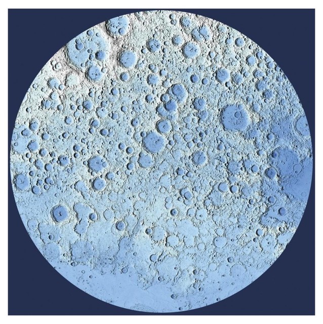 ArtDirect Unmarked Decorative Topographic Map of The Moon