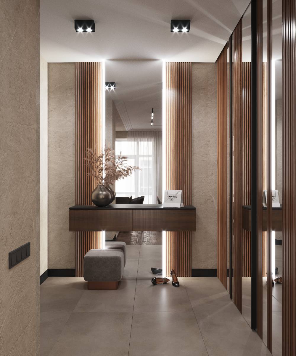 Прихожая с гардеробной в ЖК "Бульварный переулок"