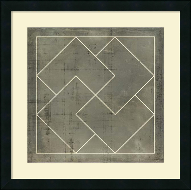 Framed Art Print 'Geometric Blueprint III' by Vision Studio, Outer Size 21"x21"