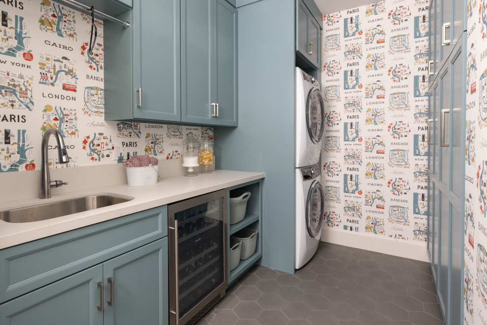 Example of a transitional laundry room design in San Francisco