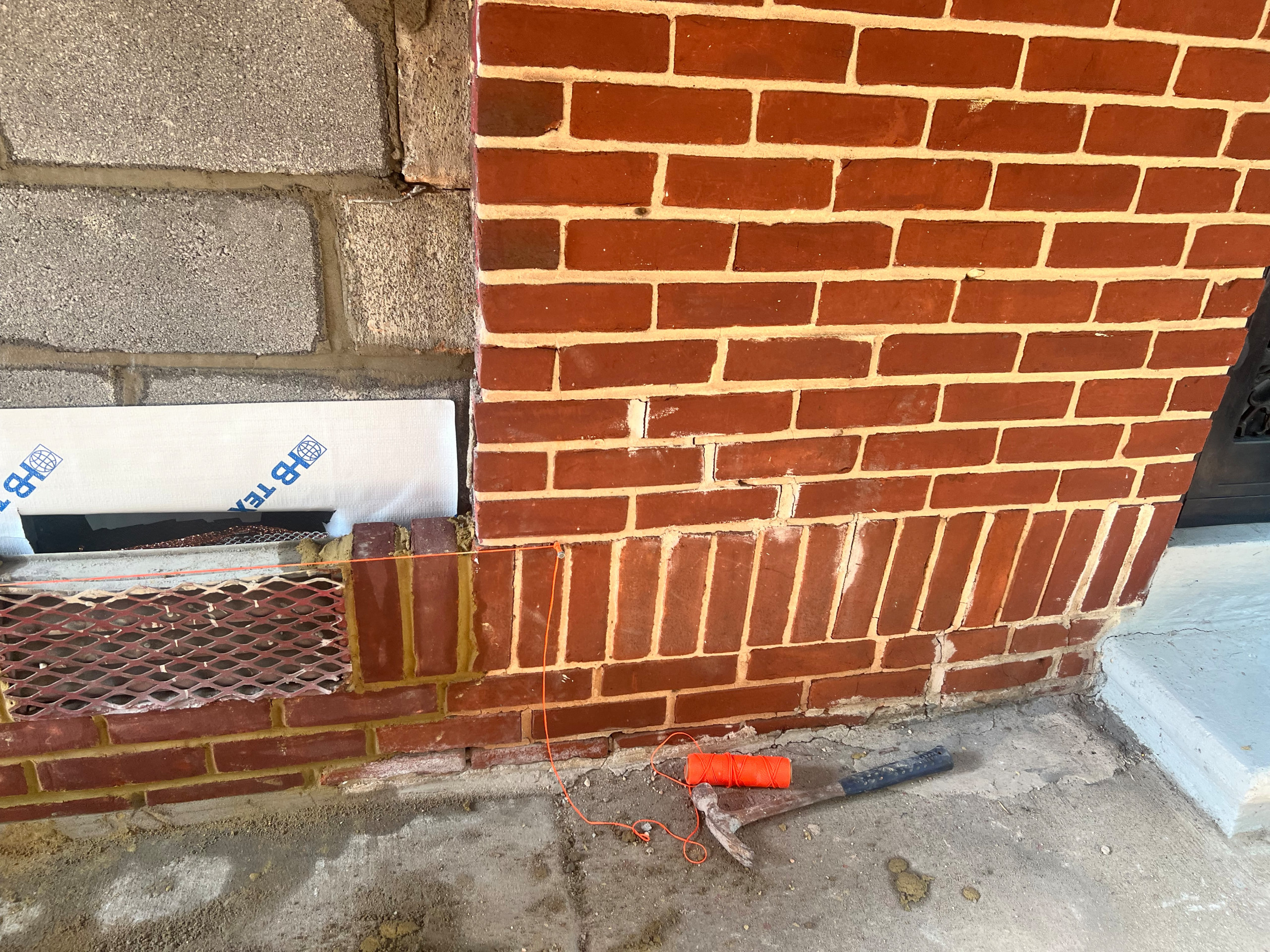 Historic wall panel and brick veneer replacement