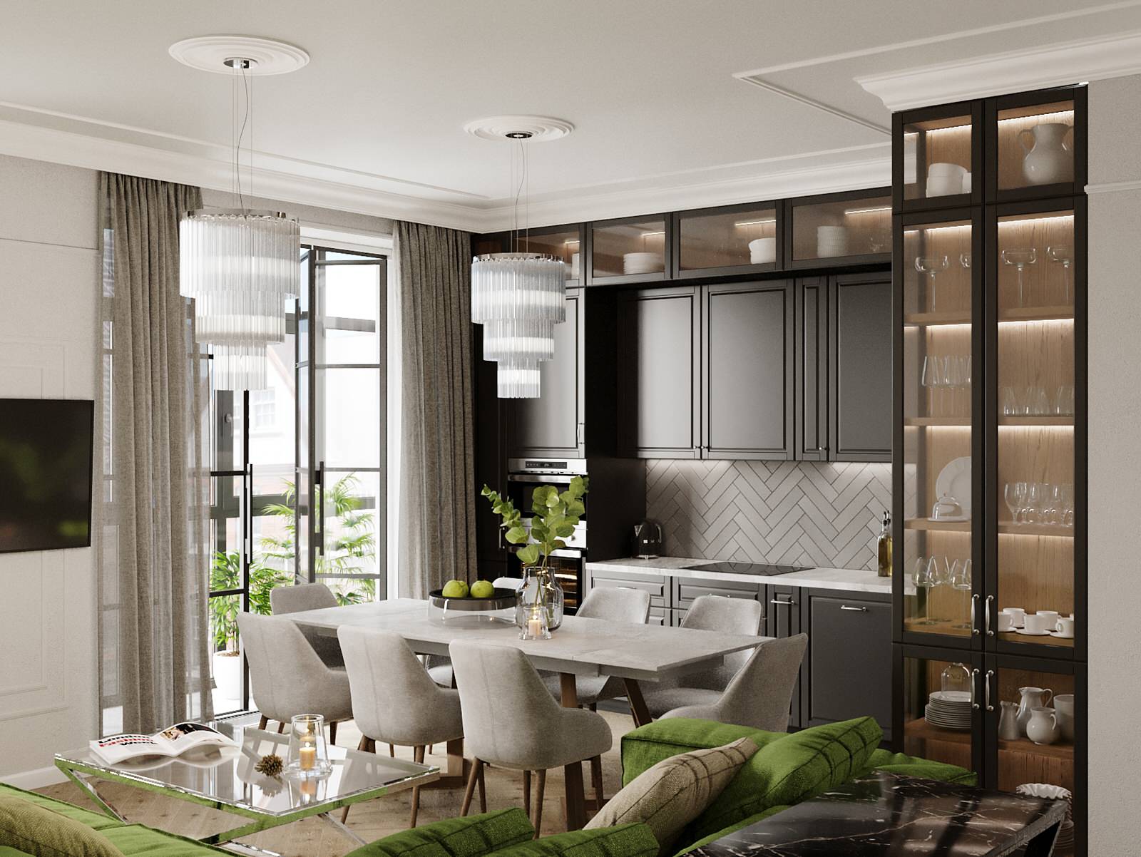 Трехкомнатная квартира в классическом европейском стиле