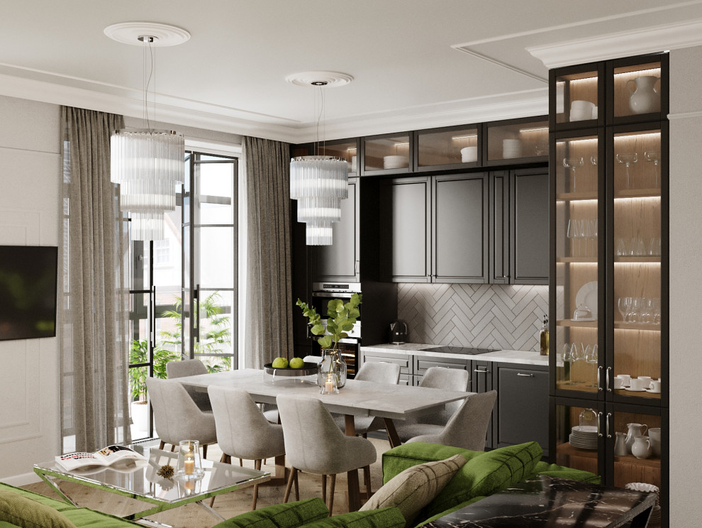 Трехкомнатная квартира в классическом европейском стиле