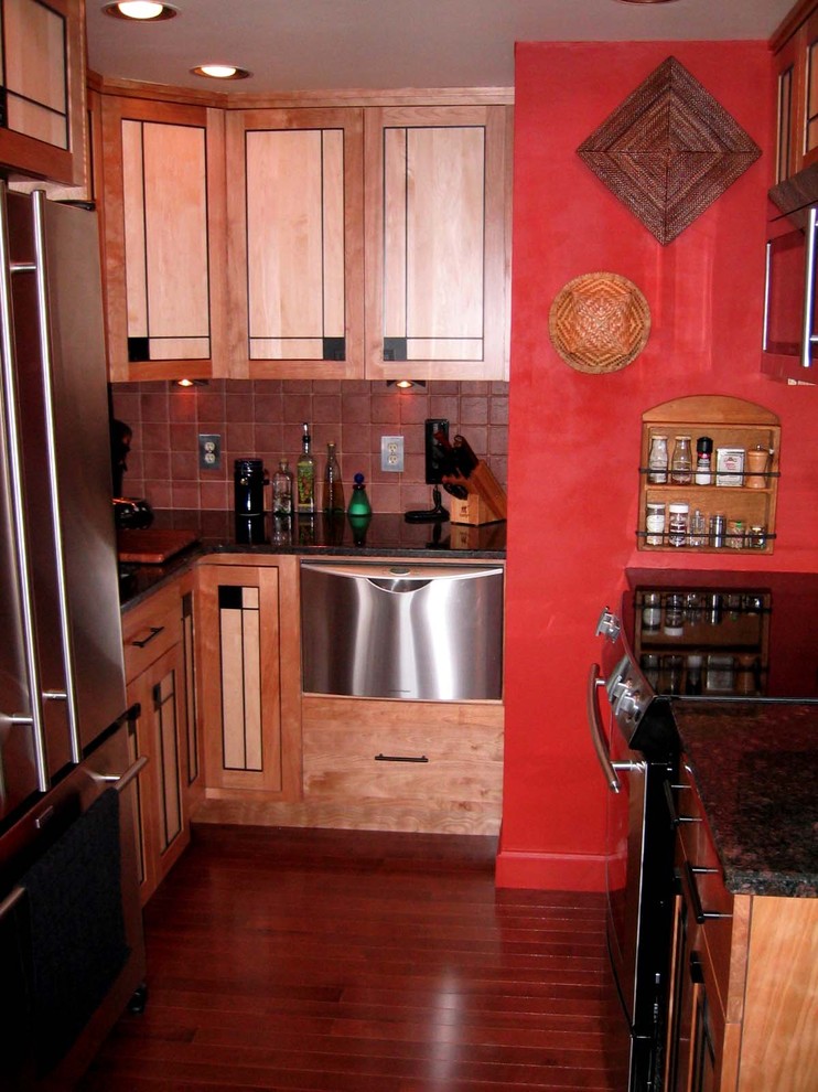 This is an example of a contemporary kitchen in Boston.