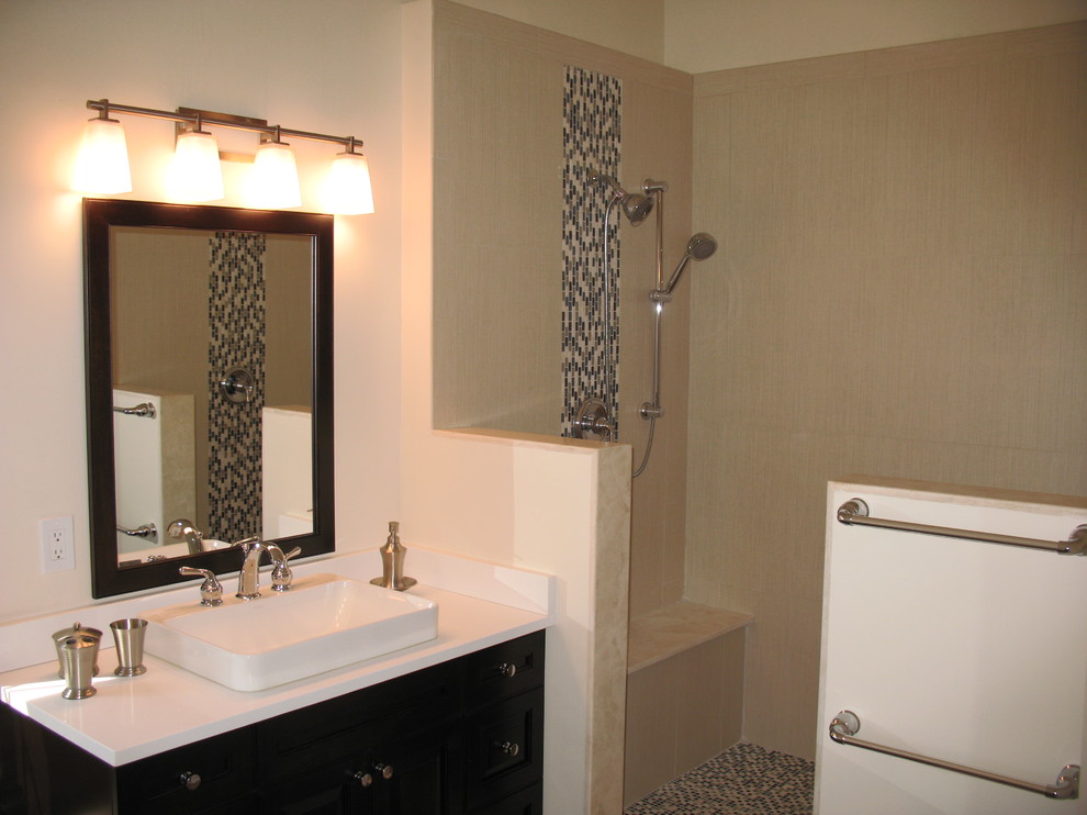 This is an example of a contemporary bathroom in Newark.