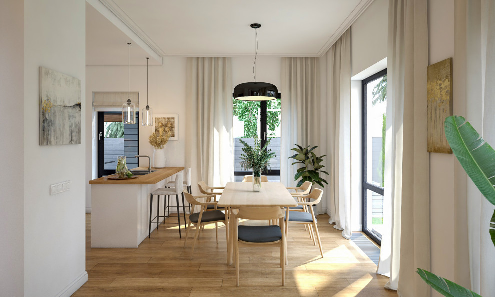 Гостиная и кухня современный минимализм