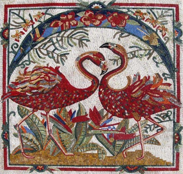 Mosaic Art Red Flamingos 39x39 - 