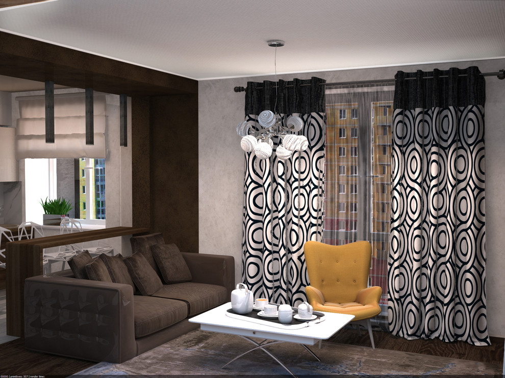 Квартира студия с тремя окнами по двум фасадам