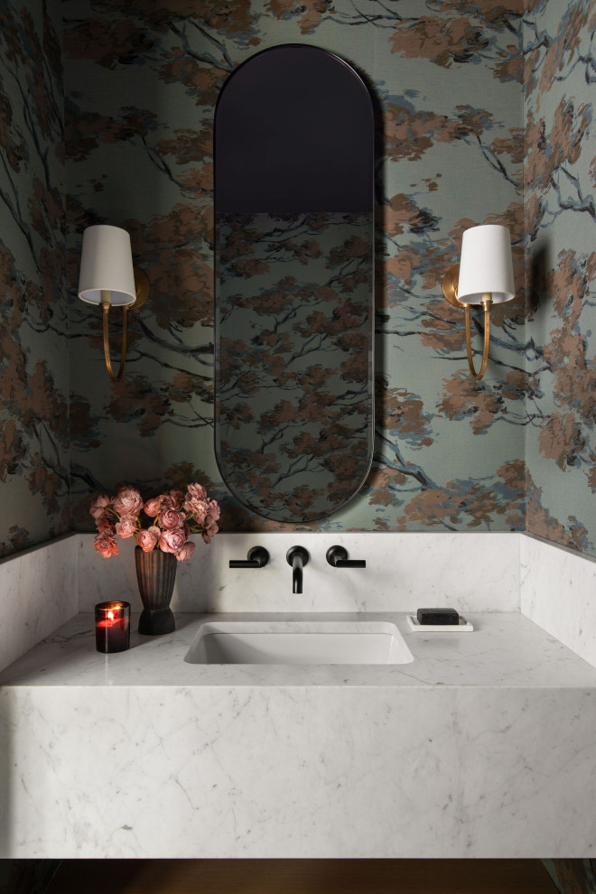 Powder room - transitional powder room idea in Austin