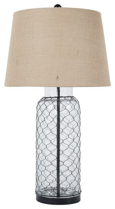 Bowery Hill Glass Table Lamp in Transparent