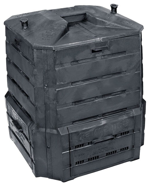 Black Plastic Compost Bin Composter for Home Garden Composting 94