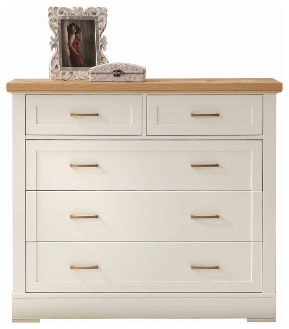 Carson Solid Wood 5 Drawer Dresser Transitional Dressers By