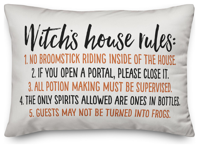 Witch House Rules 14 X20 Lumbar Pillow Contemporary