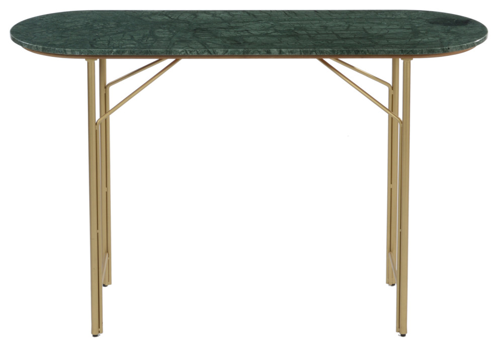 47 Inch Marble Console Table Green Art Deco Midcentury Console
