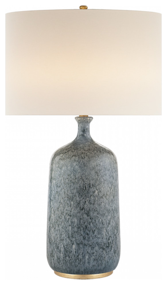 Culloden Table Lamp, 1-Light, Blue Lagoon, Linen Shade, 32.5"H