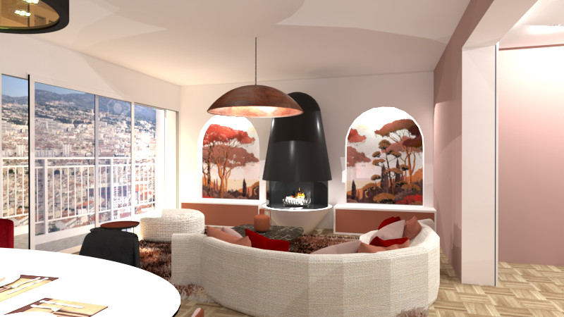vue 3D du salon