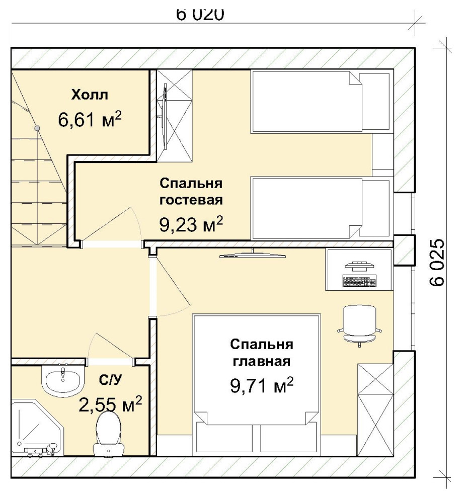 Дачный двухэтажный дом 7х8 из газоблоков под ключ 100 кв.м.