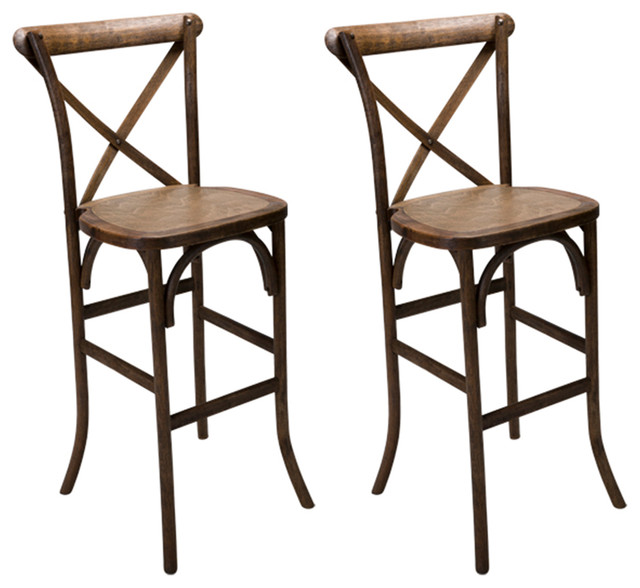 XBack Farm Bar Stools, Set of 2 Farmhouse Bar Stools And Counter