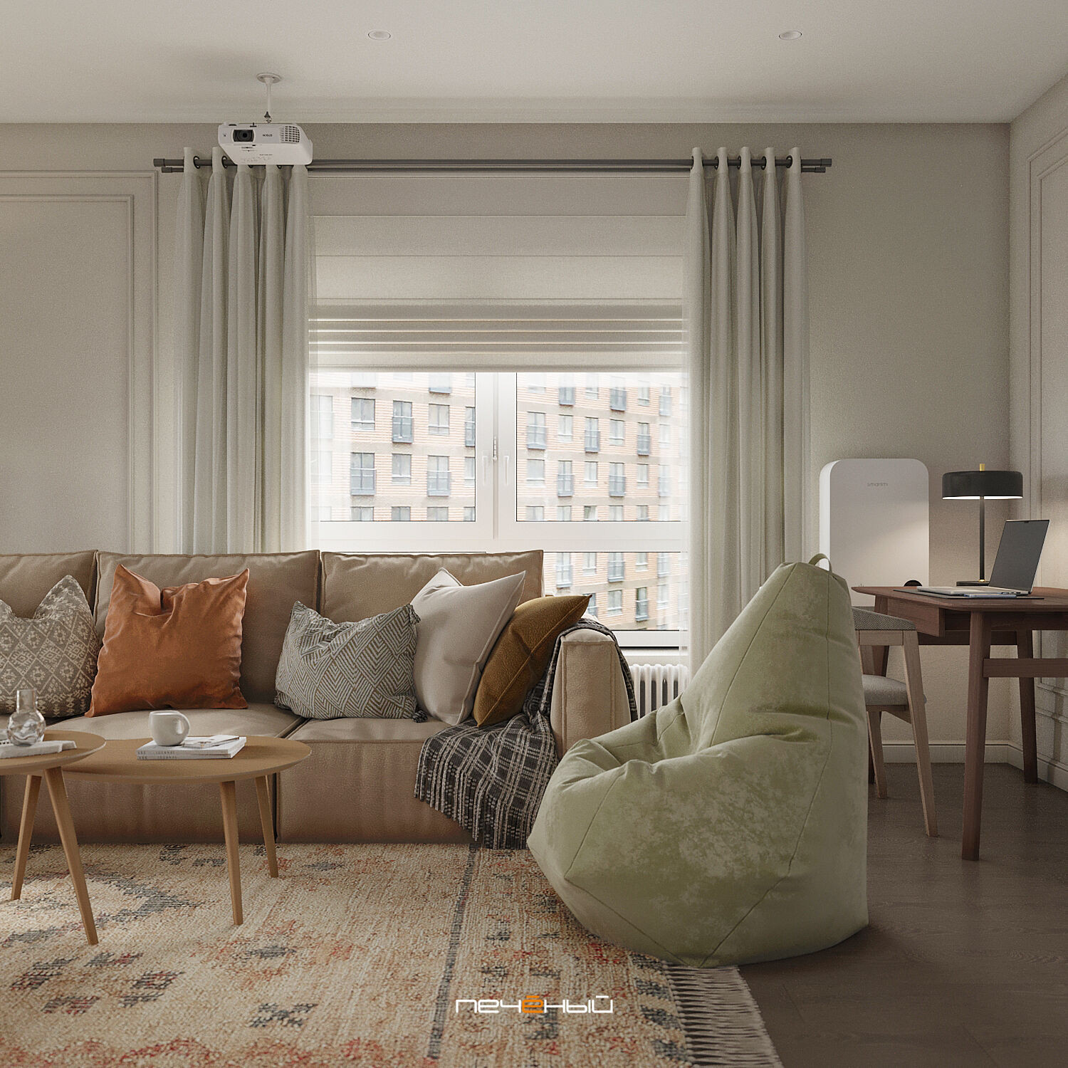 2025 Дизайн 4-комн. квартиры 112 м² в современном стиле, Москва, ЖК Барклая  6