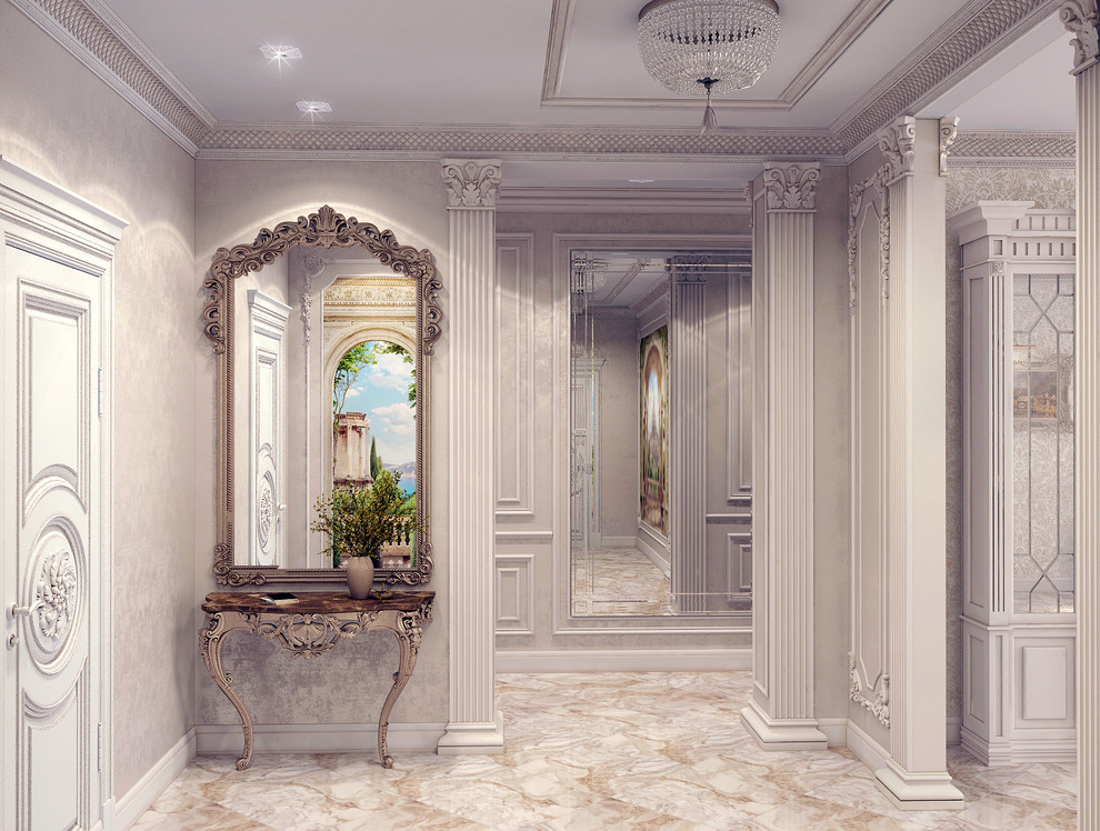 Гостиная с кухней в стиле классицизм