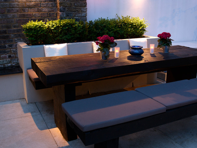 Dining Area Railway Sleeper Bench Seat Asian London By