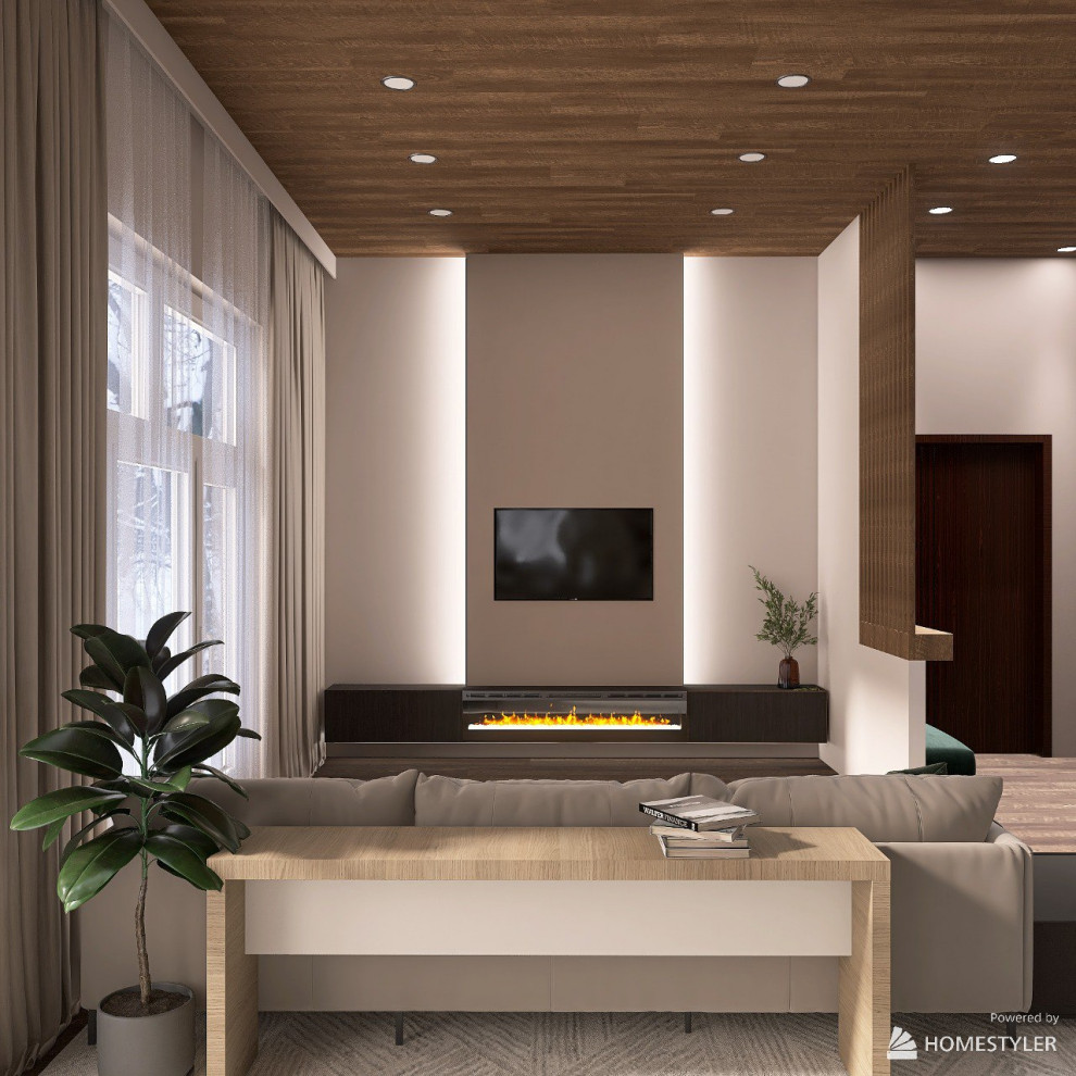 Кухня гостиная в частном доме