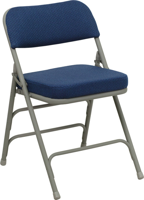 29 in. Folding Chair in Navy and Gray