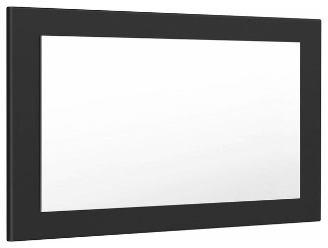 Rectangular Wall Mounted Mirror Mdf With Rounded Edges Black Matte