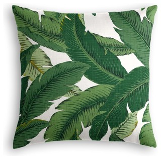 Green Banana Leaf Throw Pillow