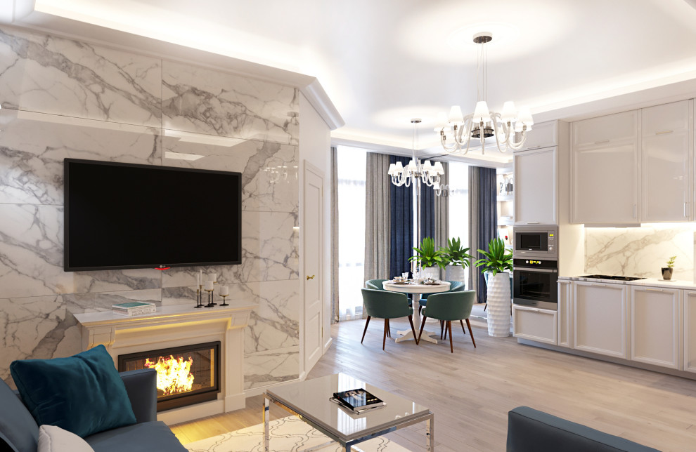 Дизайн проект квартиры 55 м2 в стиле "Неоклассика".