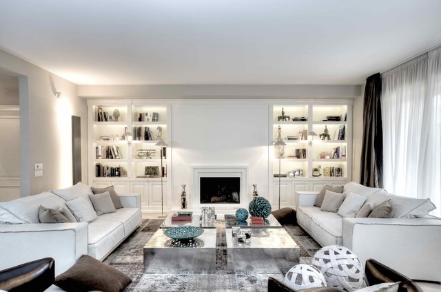 "white without time" traditional-living-room