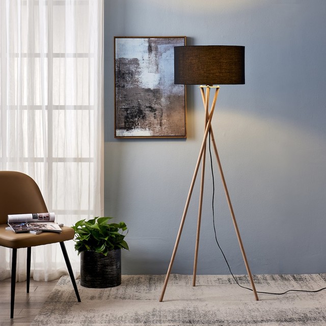 cream tripod floor lamp