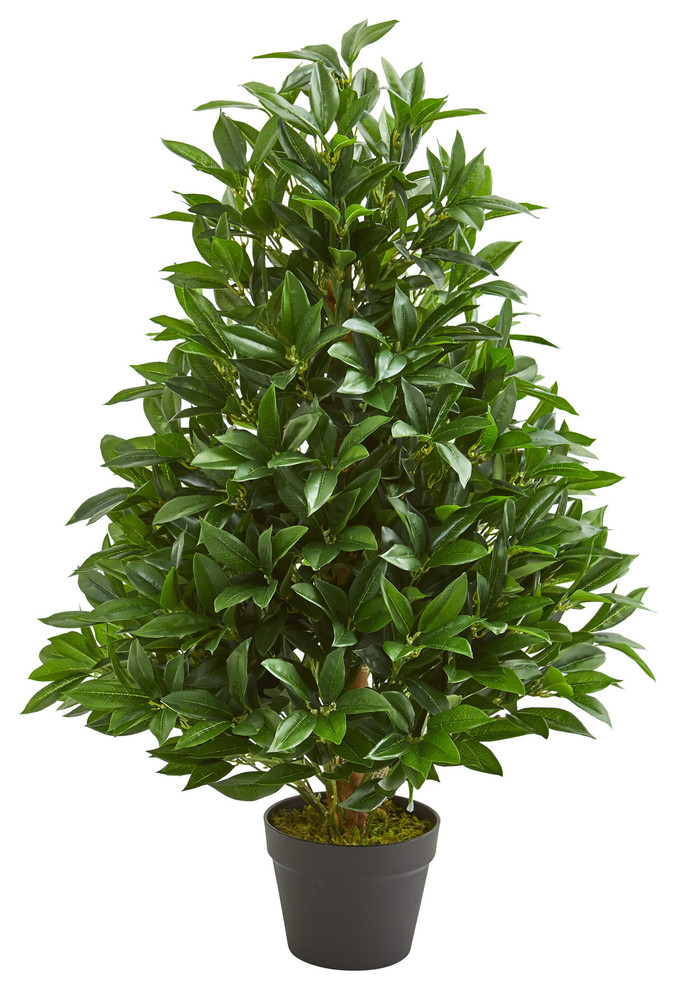 3' Bay Leaf Artificial Topiary Tree UV Resistant, Indoor/Outdoor