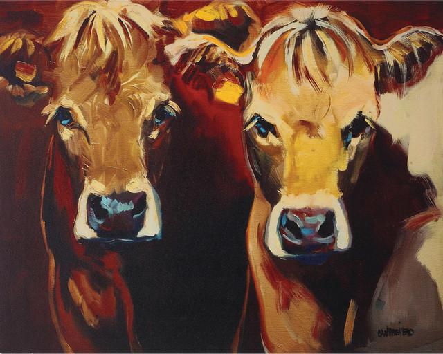 Two Cows Canvas Wall Art