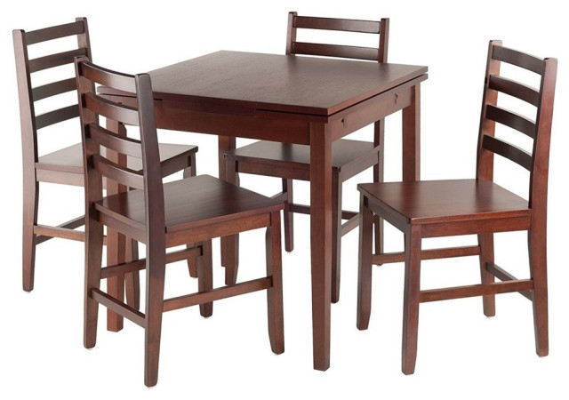 Pulman 5-Piece Set Extension Table With Ladder Back Chairs