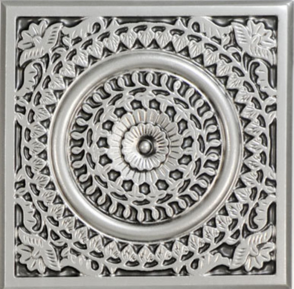 Grandma S Doilies Quartet Faux Tin Ceiling Tile 24 X24 Antique Silver