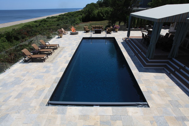 Rectangle Fiberglass Pool And Spa Miller Place Swimming Pool New York By Swim King Pools