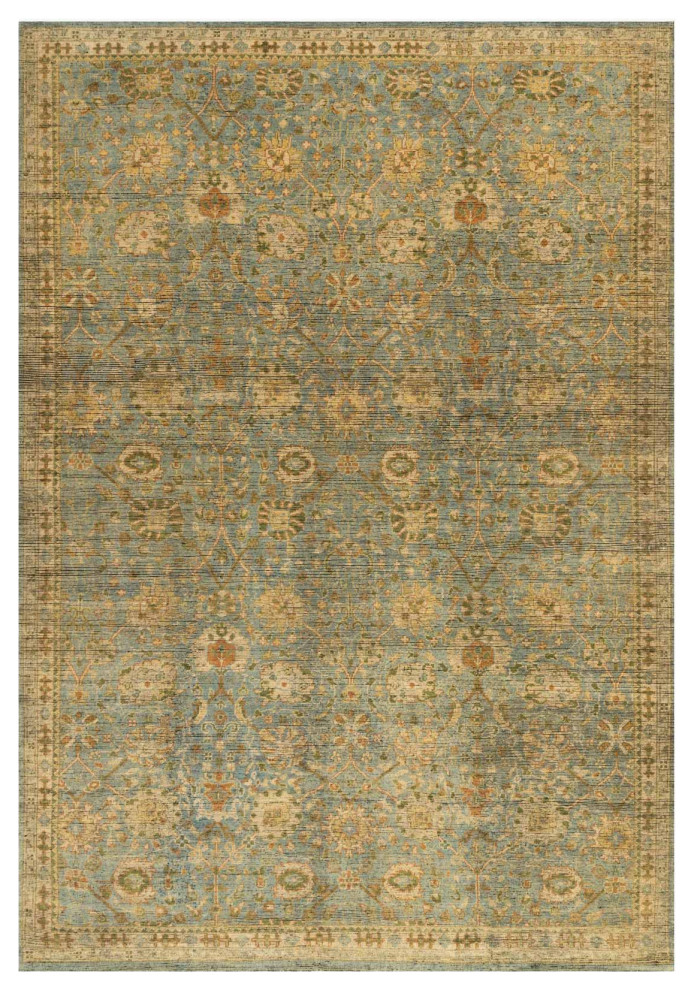One-of-a-Kind Hand Knotted 9'11"x13'11 Gold/Blue Oriental Area Rug by Loloi